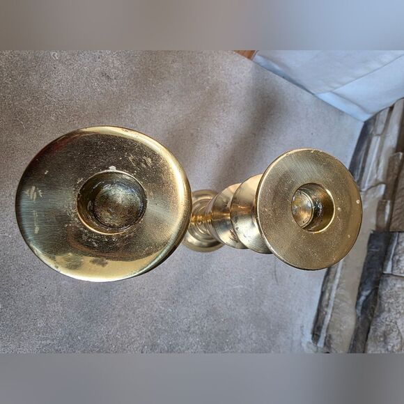 Vintage Brass Large Tall Taper Candlestick Holders 11' Set Of 2 - Picture 7 of 13